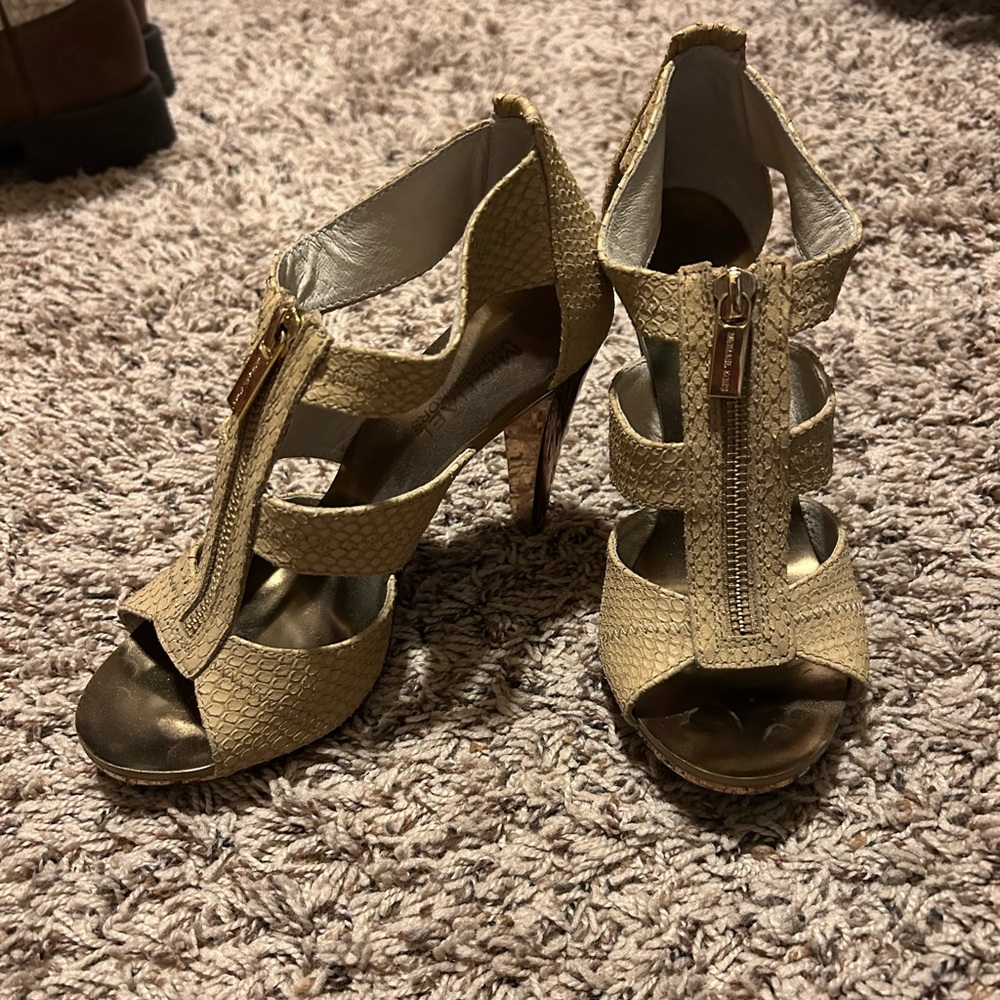 Michael Kors Gold Zipper High Heels